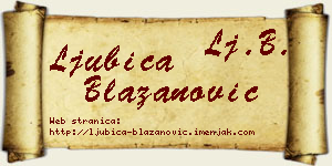 Ljubica Blažanović vizit kartica